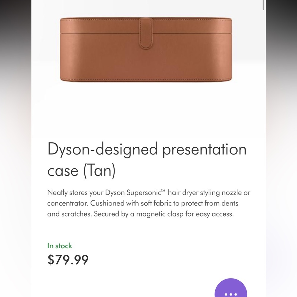 DYSON Airwrap Storage Case Hard Exterior With Magnet Snap Brown Like New - Picture 10 of 10